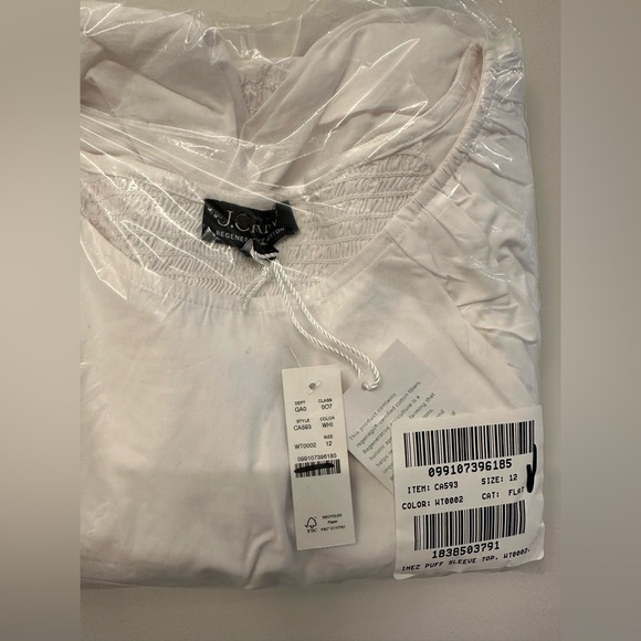 NWT! J.Crew Fitted puff-sleeve top. Size 12 - Picture 5 of 5
